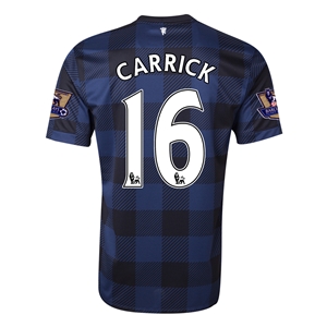 13-14 Manchester United 16 CARRICK Away Black Jersey Shirt - Official