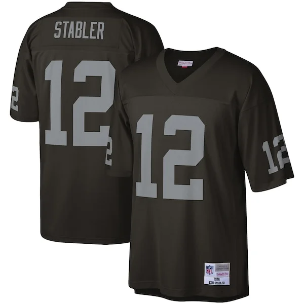 None Ken Stabler Replica Jersey - Black | NFL Player Jersey | NFL Foot