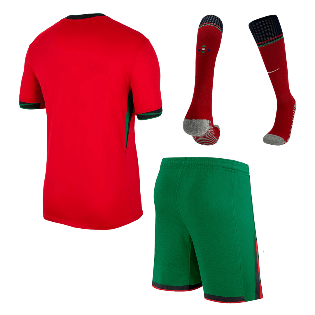 [Super Quailty] Men's Portugal Home Jersey Full Kit Euro 2024Authentic