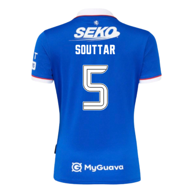 Official 2025-2026 Rangers Home Home Souttar 5 With Retro Design -