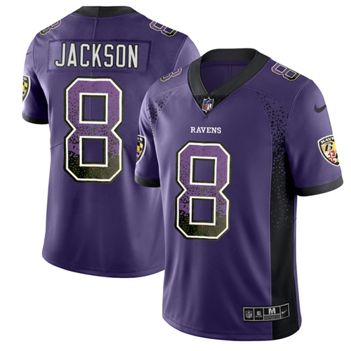 Official NFL Baltimore Ravens #8 Lamar Jackson Purple Limited Jersey