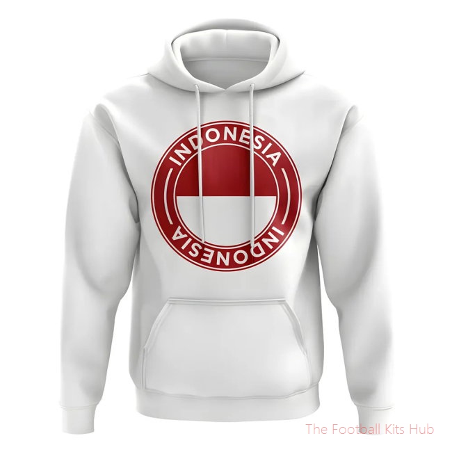 Men Indonesia Football Badge Hoodie (White)