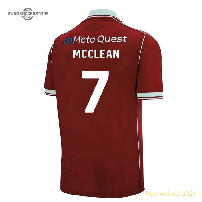 Superior 2025-2026 Wrexham Home Shirt (mcclean 7) - Collectors Item