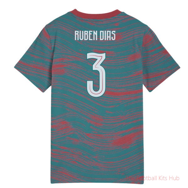 2026-2027 Portugal FtblCulture Tee AOP (Red-Green) - Kids (Ruben Dias 3)