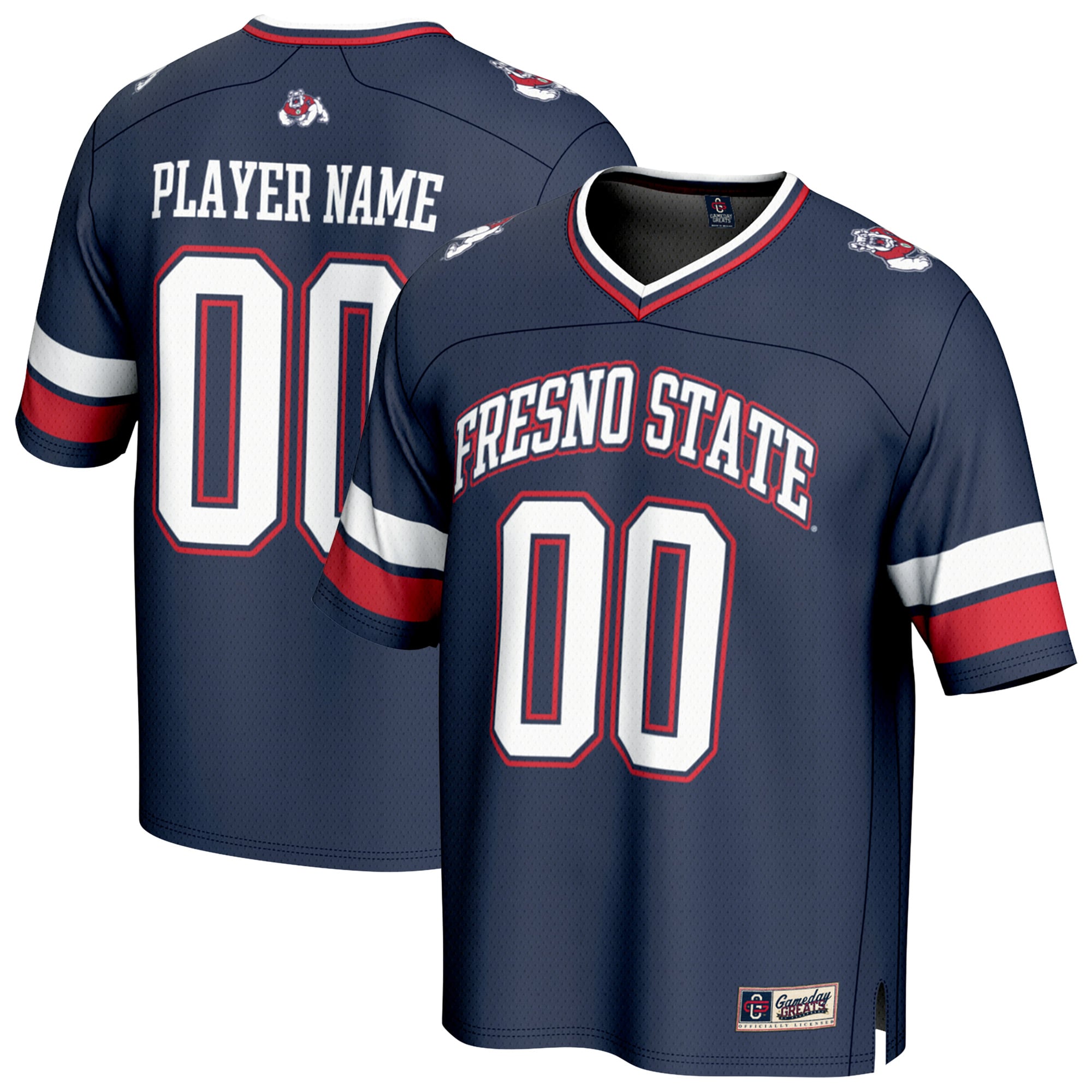 Fresno State Bulldogs GameDay Greats Unisex NIL Pick-A-Player Football Fashion Jersey - Navy