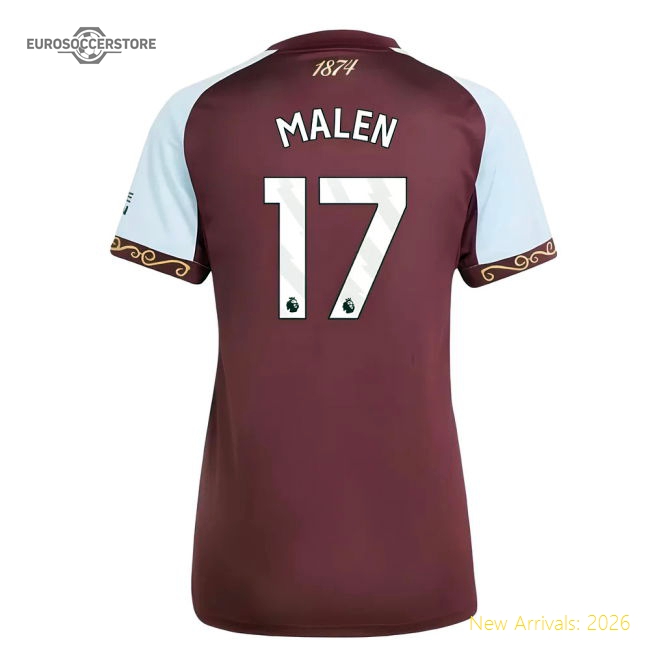 2025-2026 Aston Villa Home Elite Jersey Malen Adidas Climacool