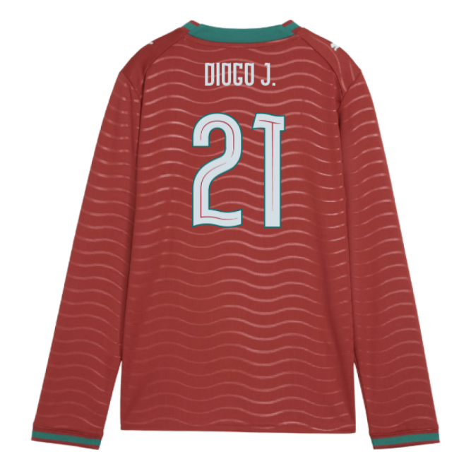 2026-2027 Portugal Long Sleeve Home Shirt (Kids) (Diogo J. 21)