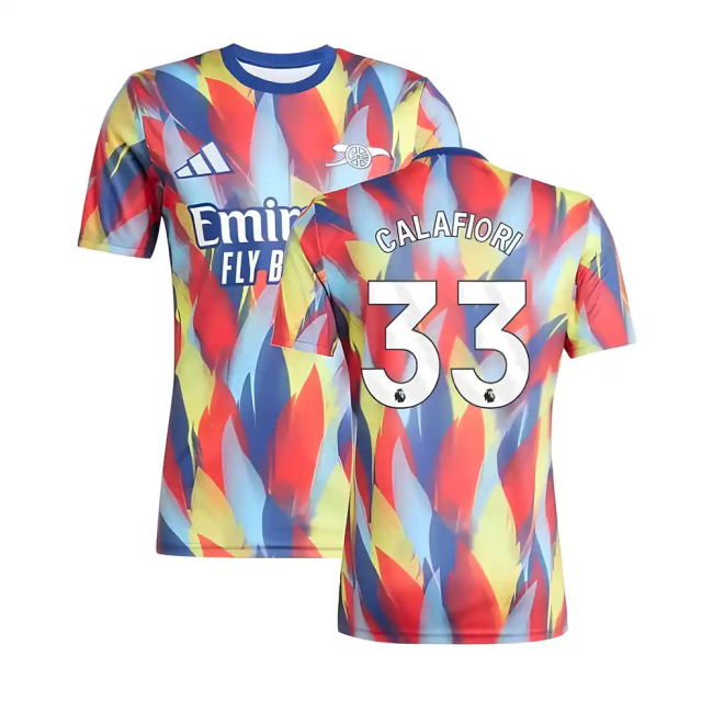 2025-2026 Arsenal Pre-Match Shirt (Victory Blue) (Calafiori 33) (Ma...