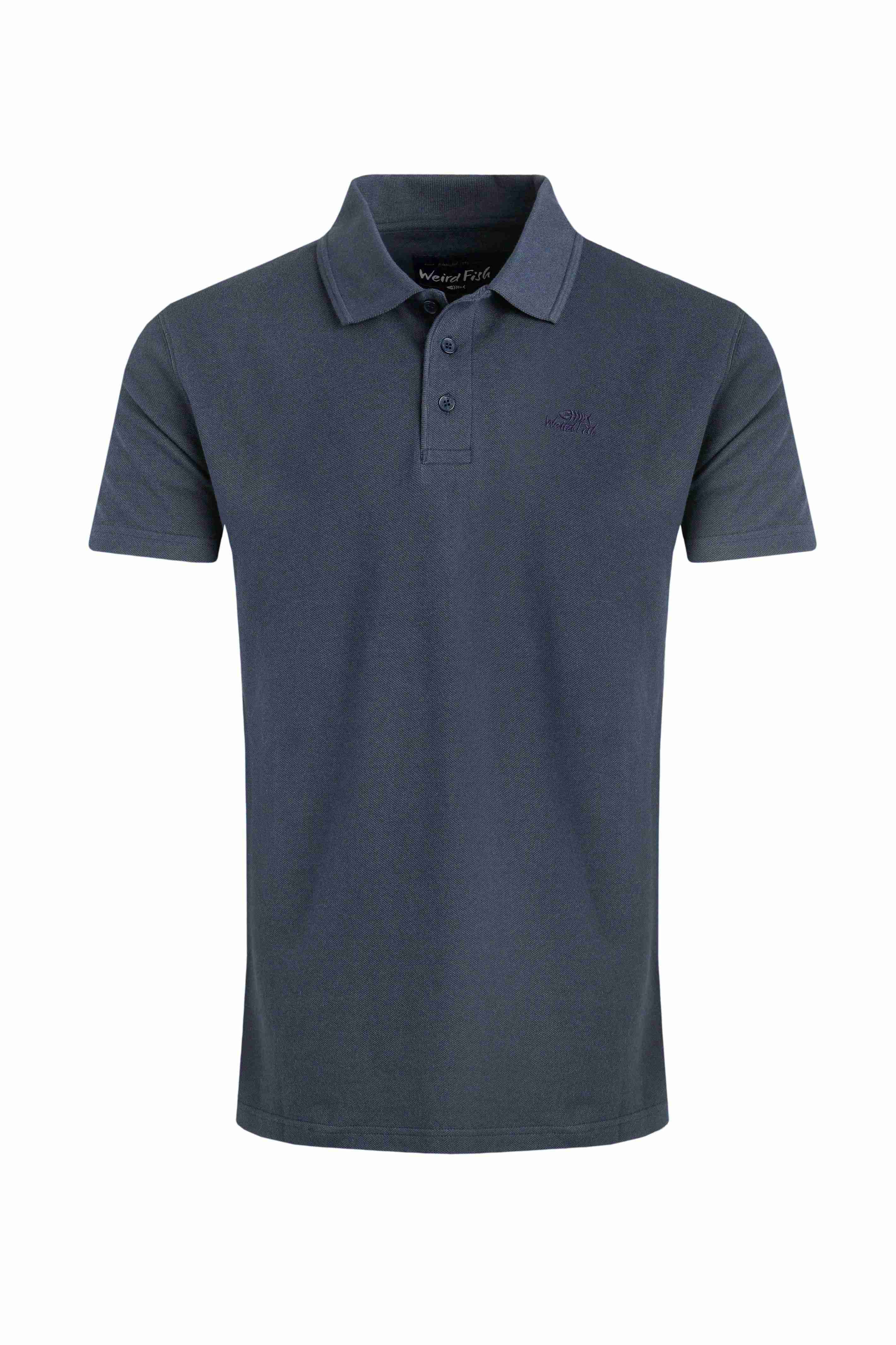 Giles Pique Polo Shirt Navy