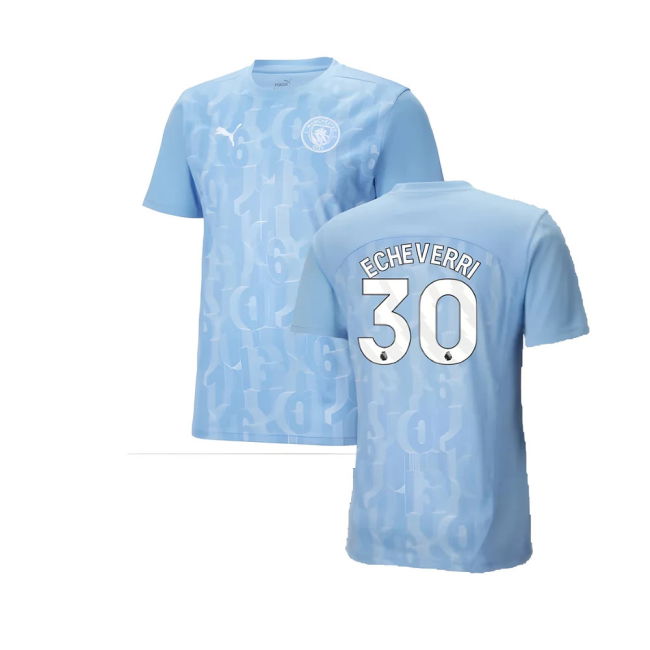 Man City 2024-2025 Shirt (Light Blue) (Echeverri 30) (Light Blue)