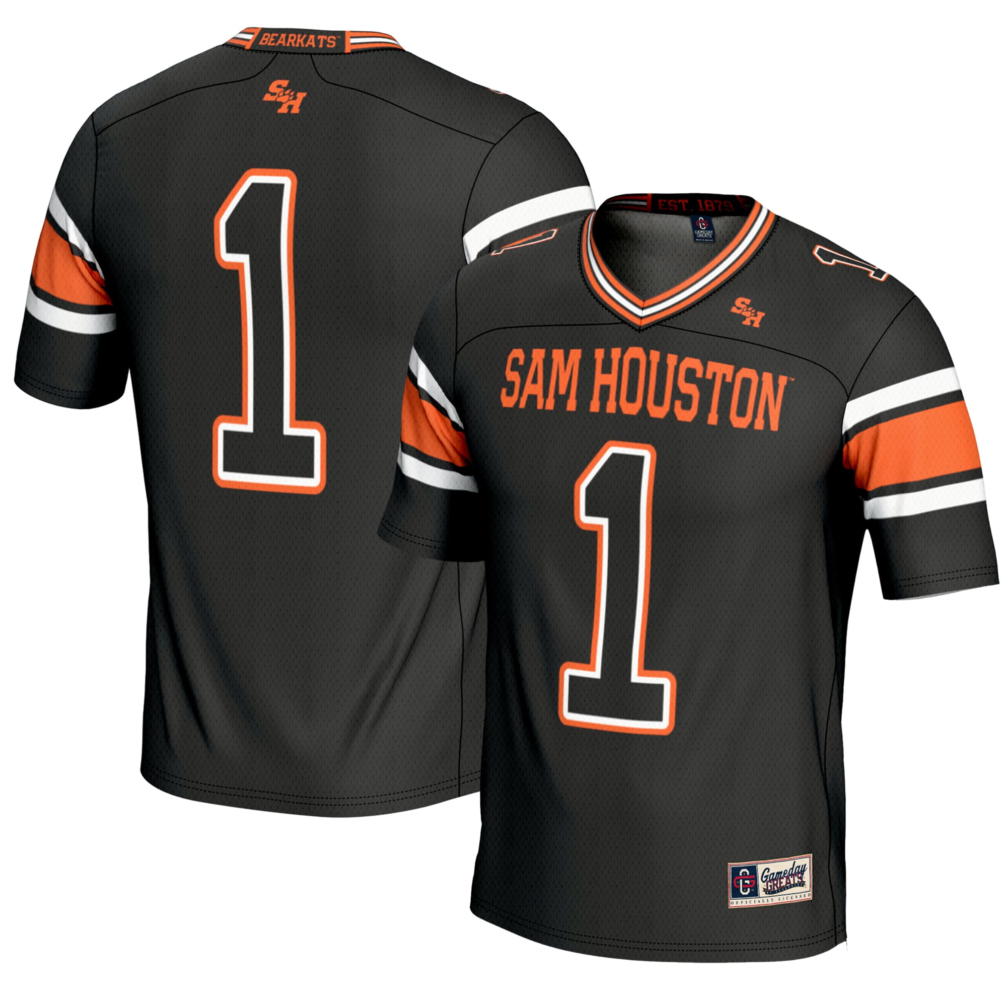 Youth #1 Black Sam Houston State Bearkats Endzone Football Jersey