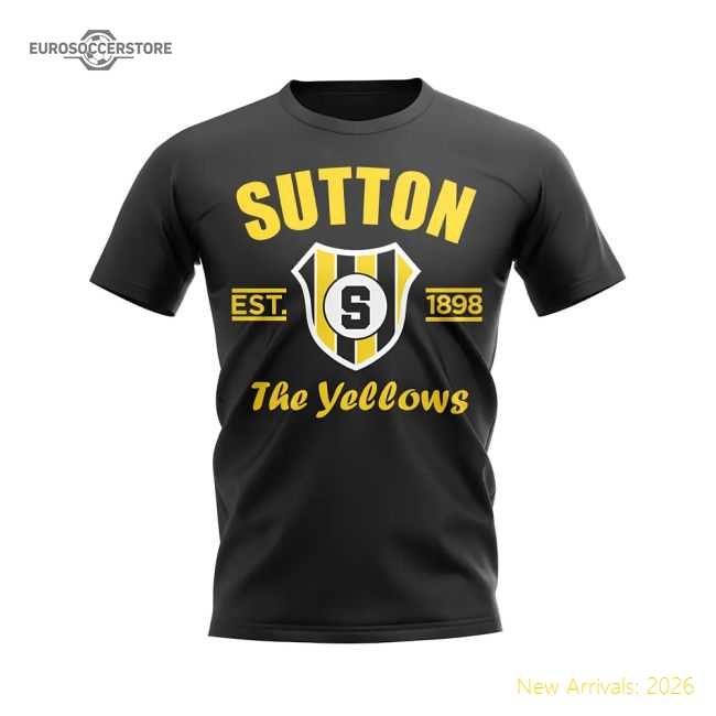 Premium Sutton Established Football T-shirt (black) - Premium Quality