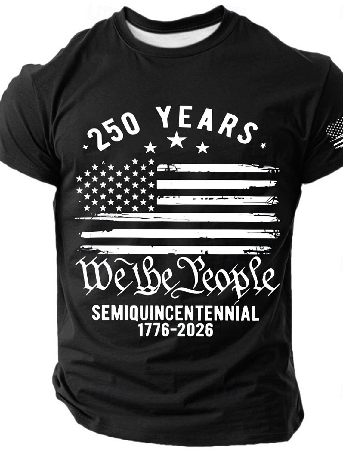4th of July 2026 250th Men's Solid Color American US Flag T Shirt Short Sleeve T shirt 3D Print Crew Neck Shirt Vintage Retro Patriotic Daily Festival Blue Black Burgundy Summer Spring Clothing