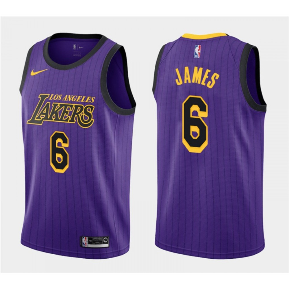 Official Los Angeles Lakers LeBron James6 Jersey Purple - NBA Collection