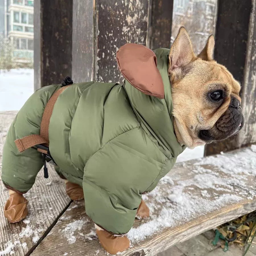 Premium French Bulldog Winter Polyester Jumpsuit – Warm Four-legged D...