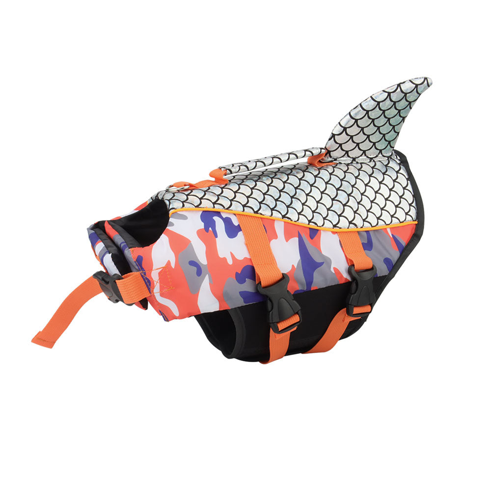 Fashion-Forward Frenchie Reflective Scales Life Jacket Swim Vest as a