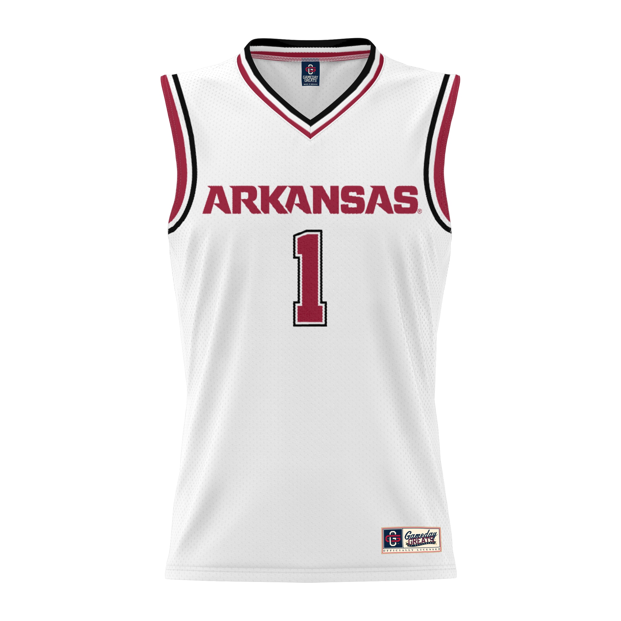 [DDG] Arkansas Razorbacks GameDay Greats Youth Lightweight Basketball Jersey - White