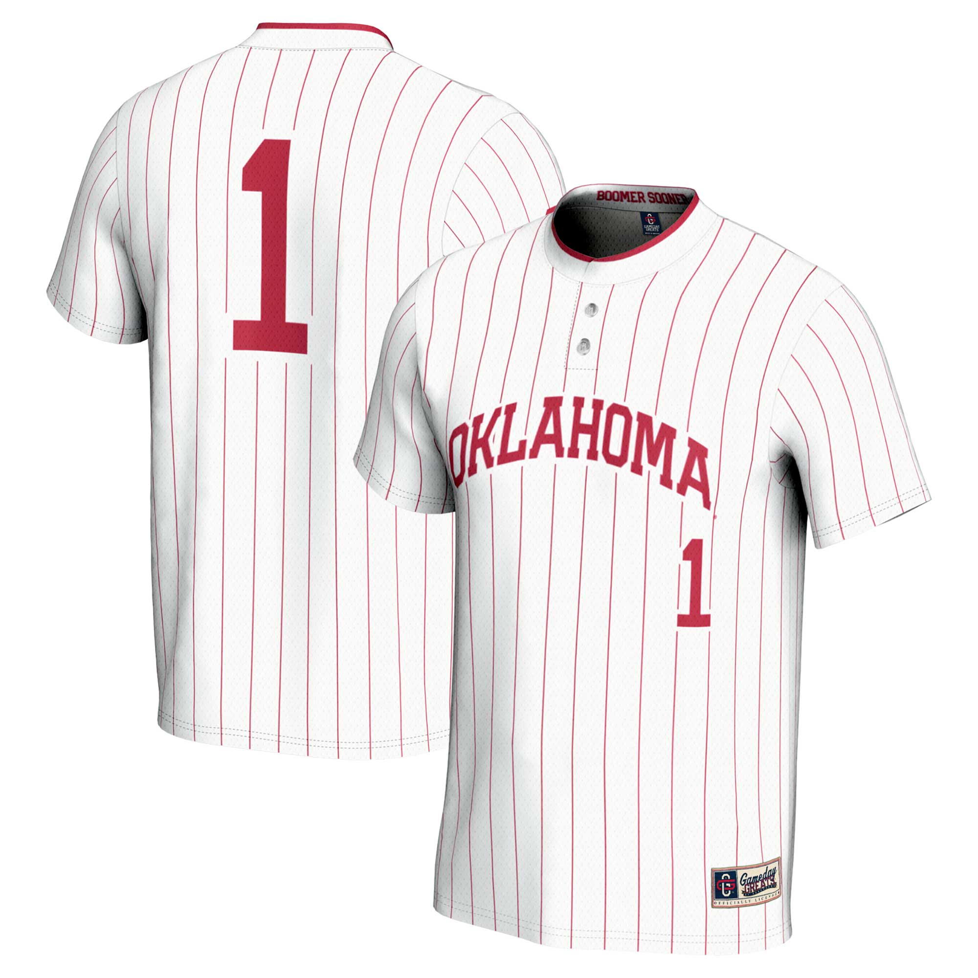 [DDG] Oklahoma Sooners GameDay Greats Unisex Lightweight Softball Jersey - White