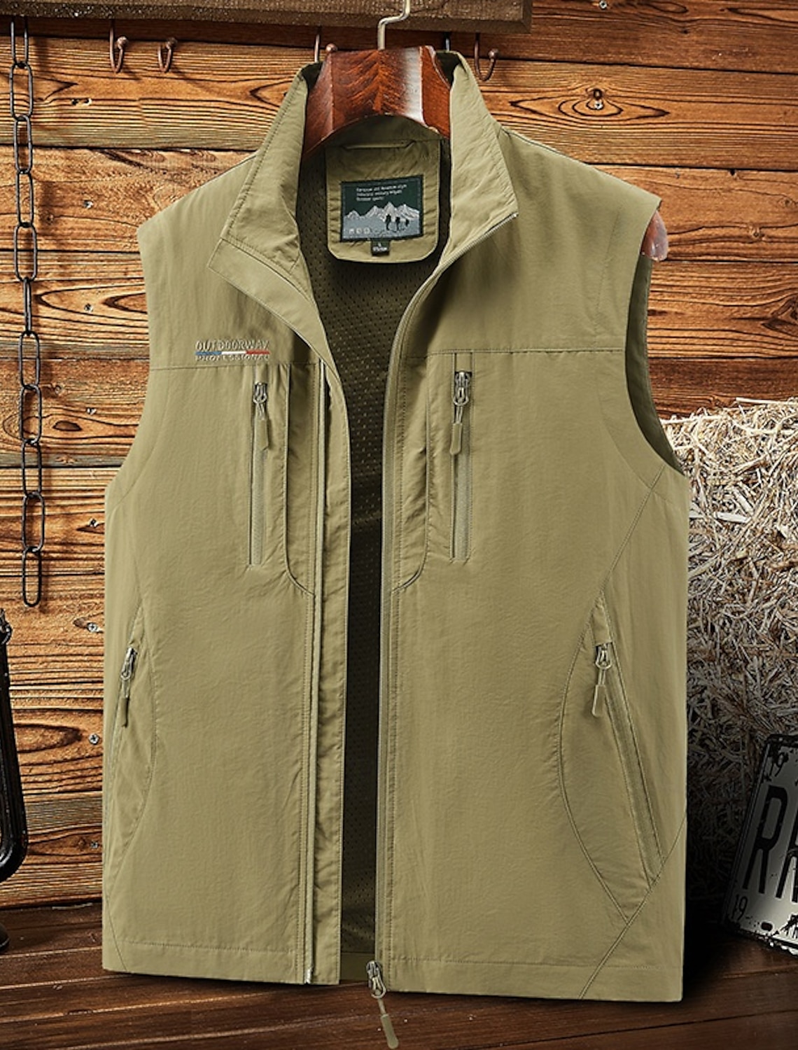 Men's Hiking Vest Winter Autumn / Fall Outdoor Comfortable Vest Hunting Fishing Climbing Black Army Green Red Khaki Dark Blue