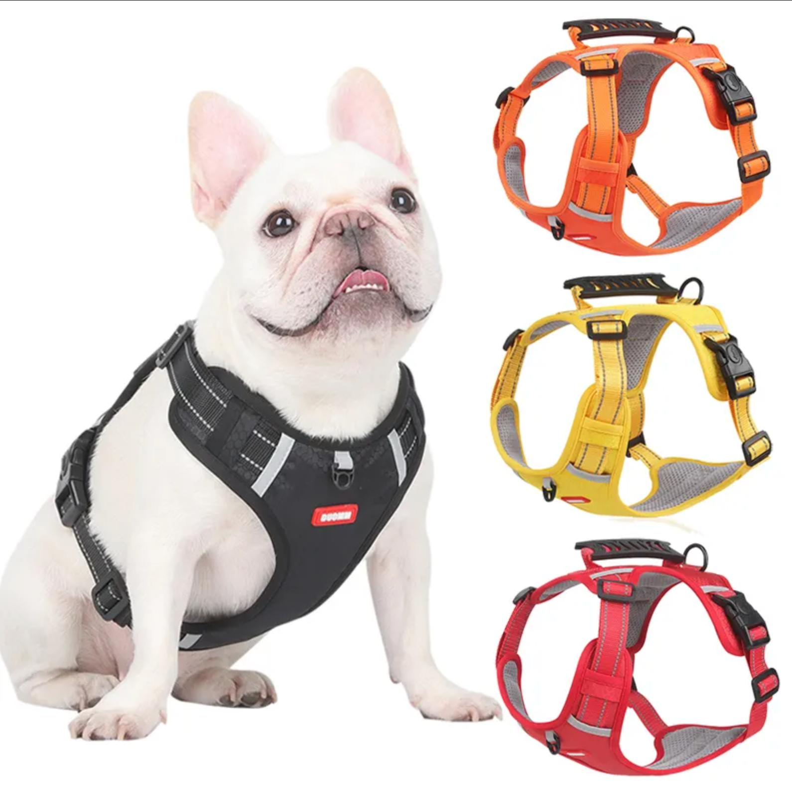 Daily-Walk Premium Frenchie Harness Vest: Adjustable With Safety Refl...