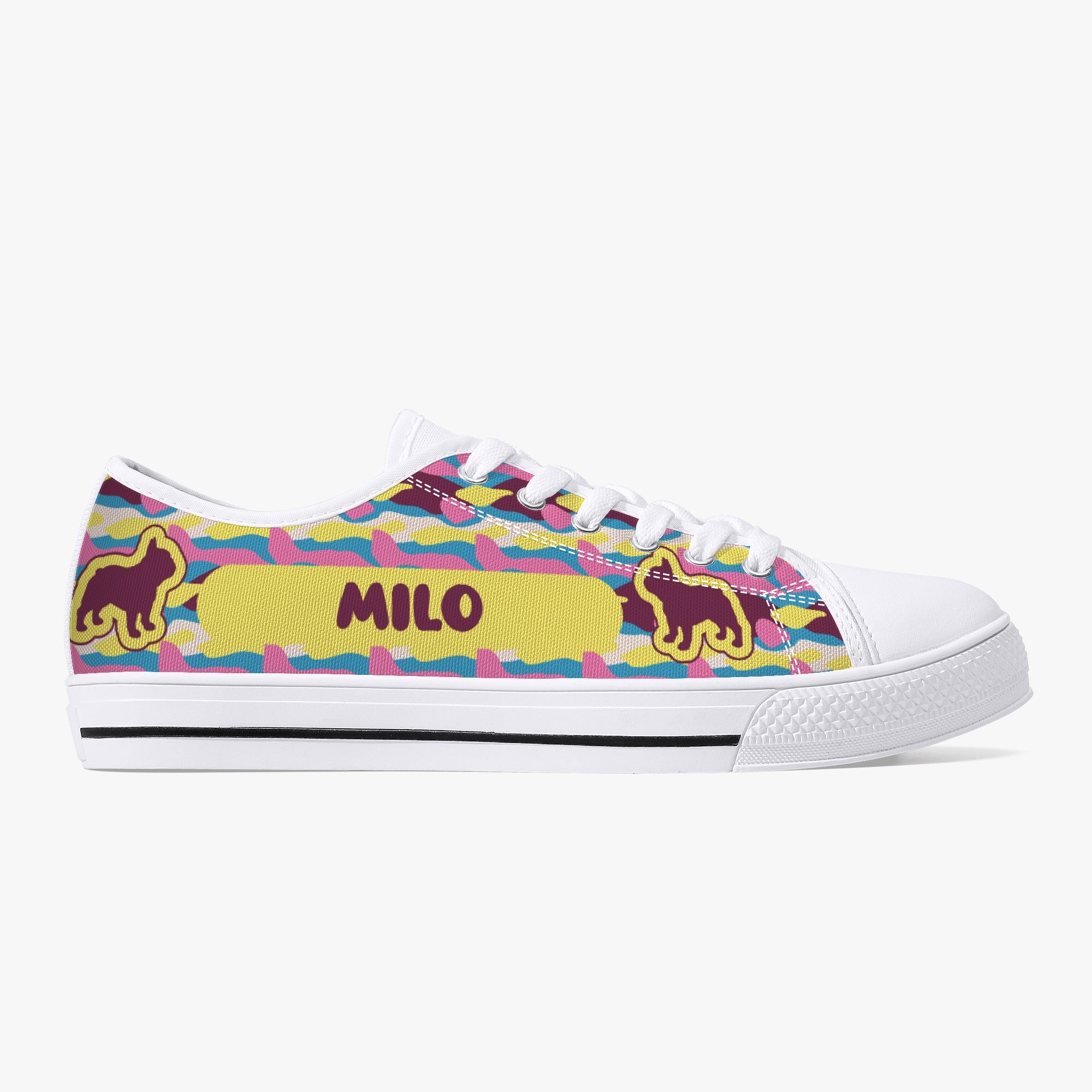 French Bulldog Lover Milo Personalized Classic Low Top Canvas Shoes Casual Footwear