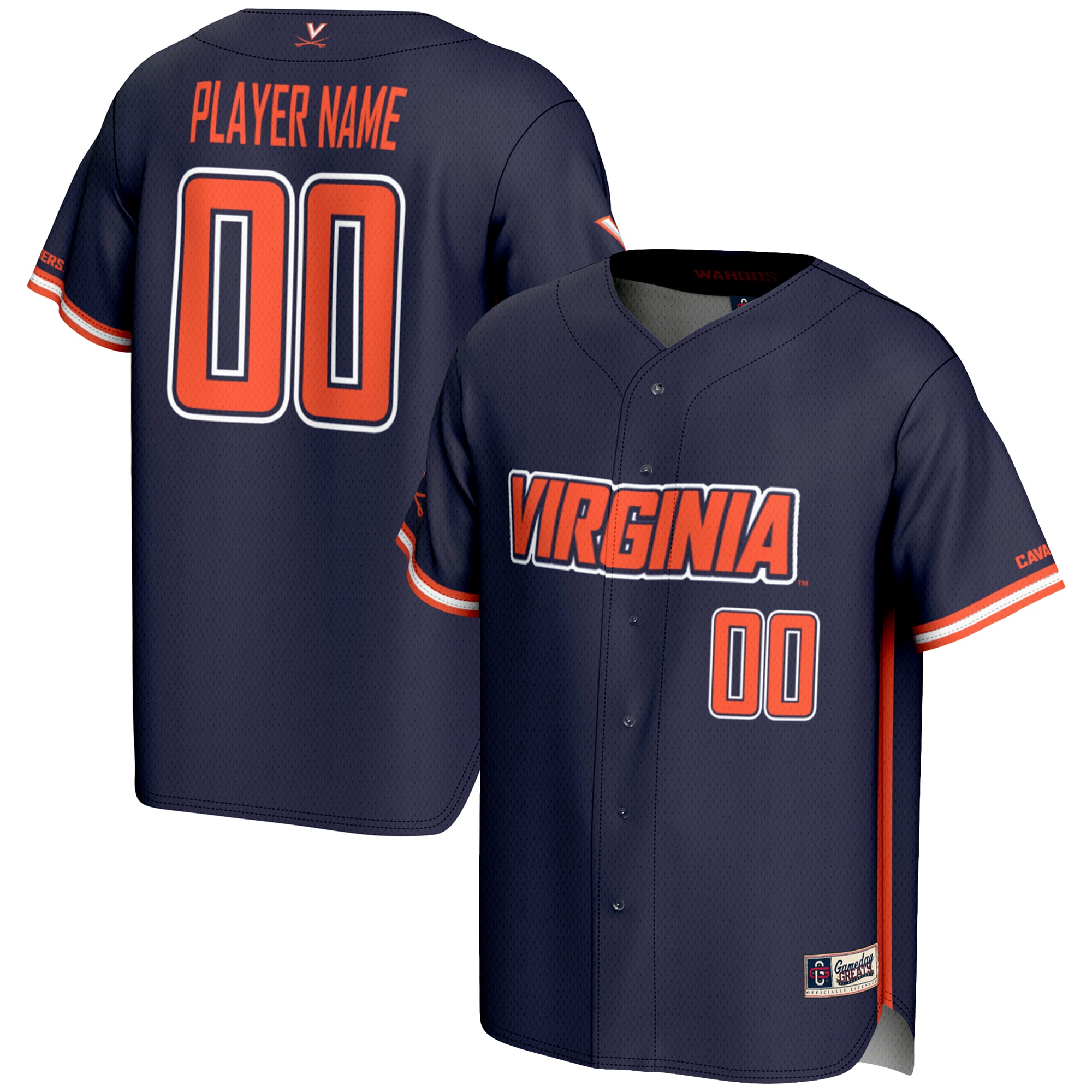 [NJP] Women's Virginia Cavaliers GameDay Greats NIL Pick-A-Player Lightweight Baseball Jersey - Navy