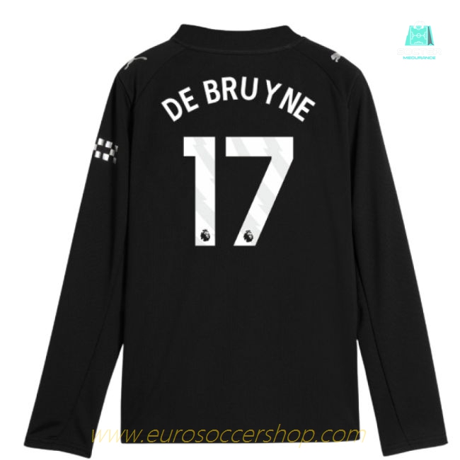 2025-2026 Man City Long Sleeve Away Shirt (Kids) (De Bruyne 17)
