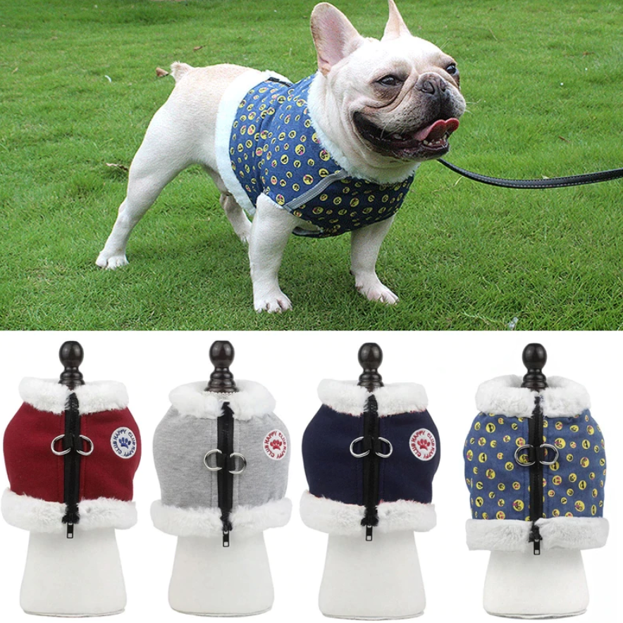 French Bulldog Reflective Harness For Winter (ws304) Durable Dog Clothes