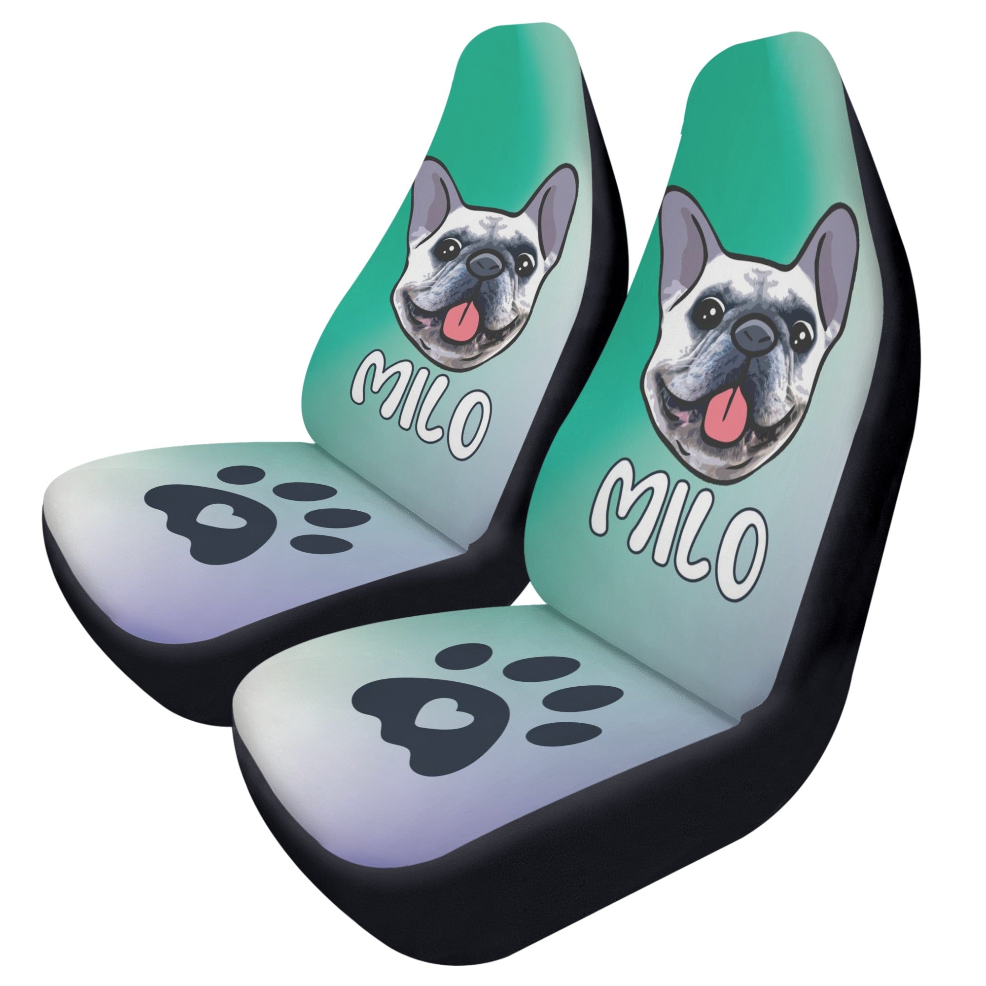 Custom Car Seat Cover with Frenchies Name - Car Seat Cover (2 pcs)