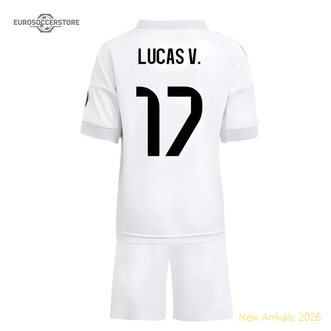 Authentic 2025-2026 Real Madrid Home Mini Kit (Lucas V. 17)