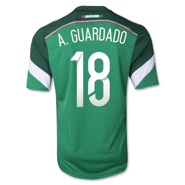 Elite Series 2014 Mexico 18 AGUARDADO Home Green Soccer Jersey Shirt