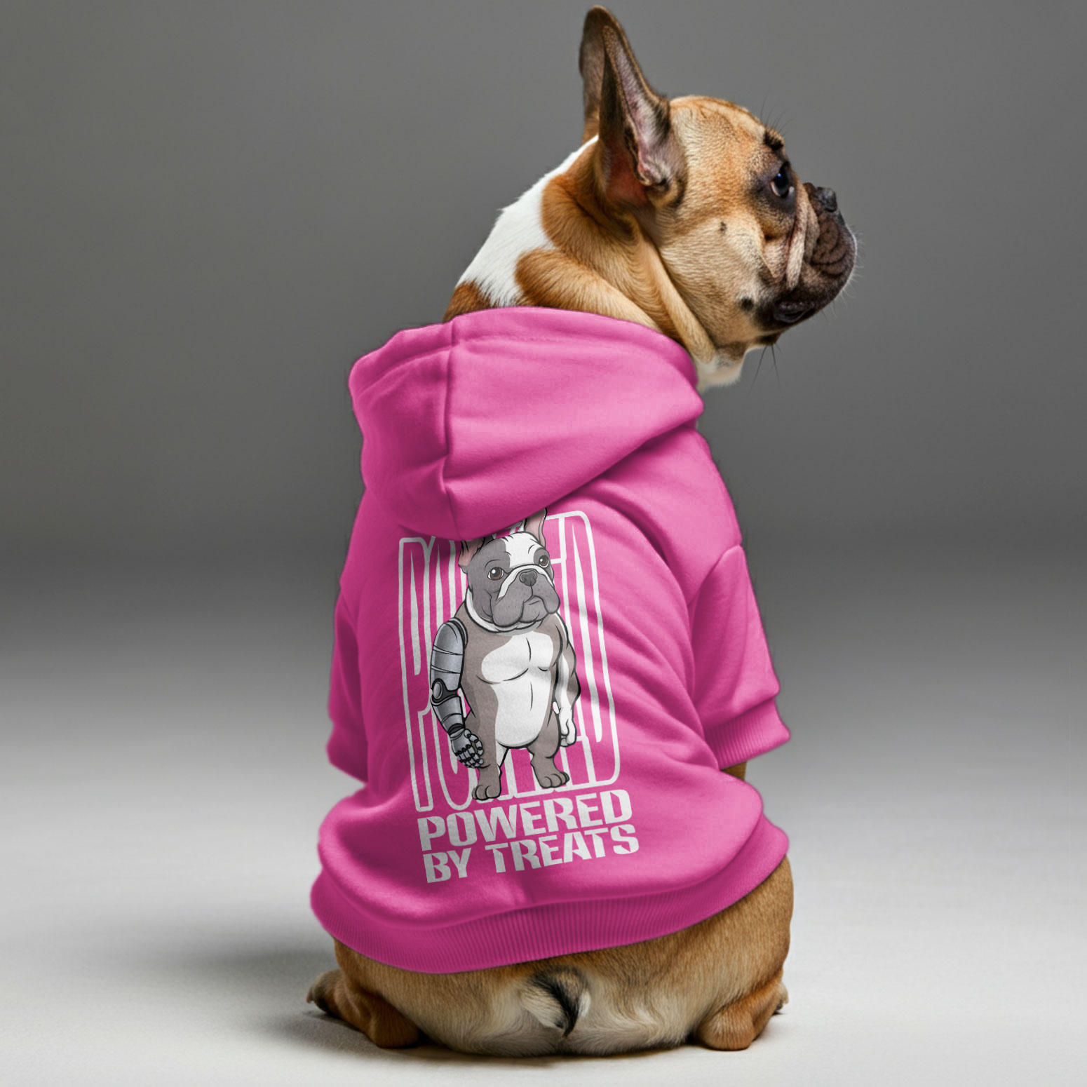 Trendy Powered By Treats - Personalized French Bulldog Hoodies With F...