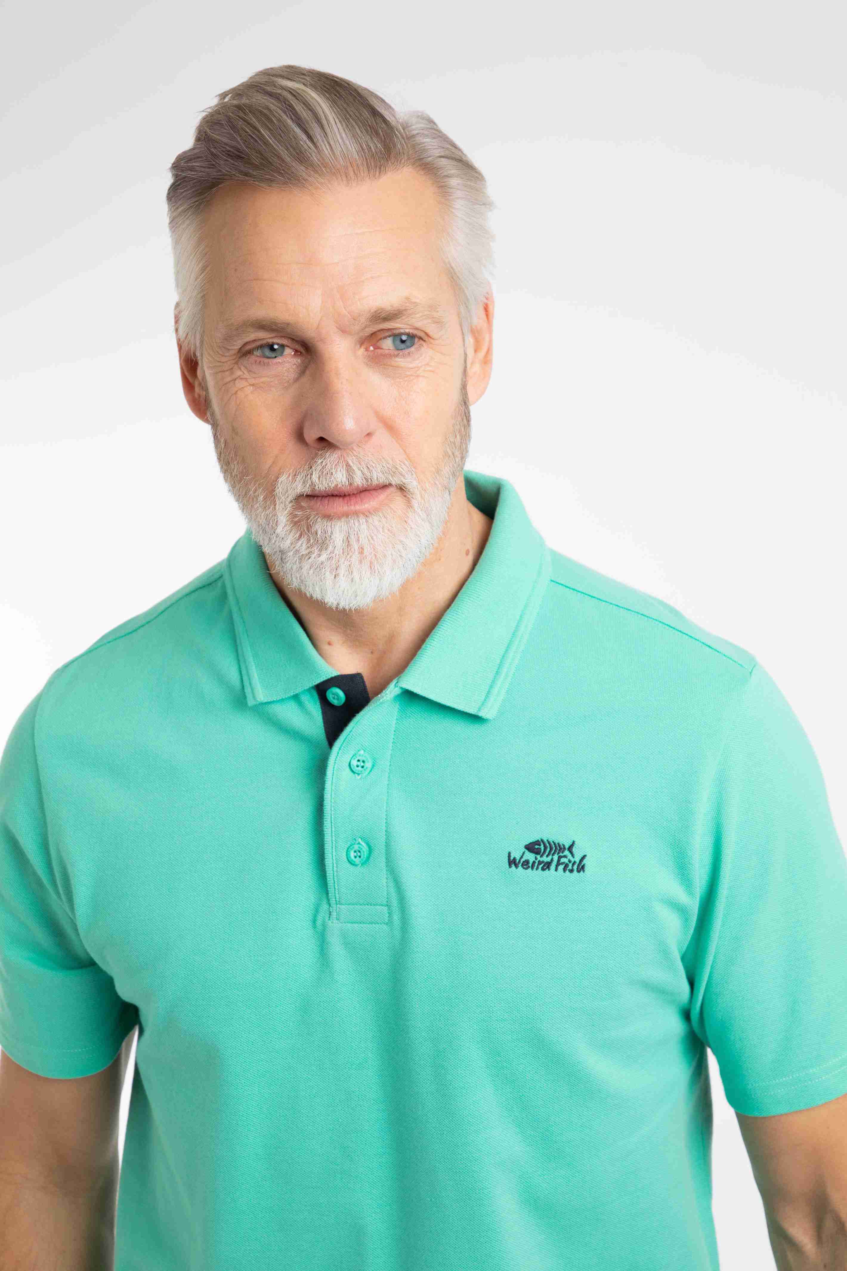 Miles Pique Polo Shirt Aqua Marine