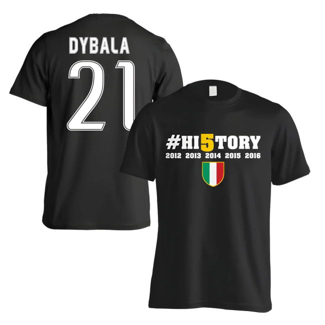 Match Day Juve Juventus History Winners T Shirt Dybala #21 Top Tier...