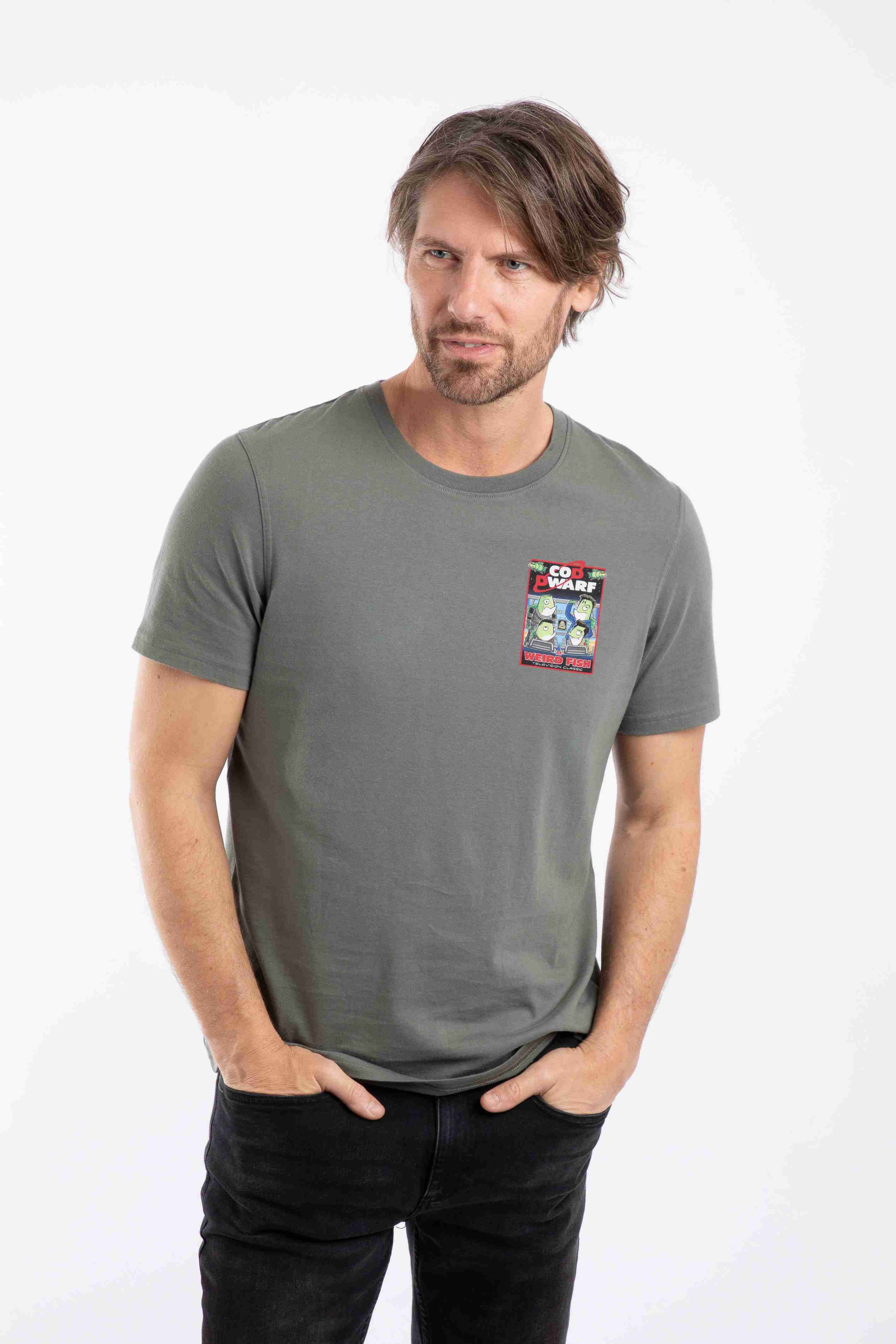 Cod Dwarf Back Print Artist T-Shirt Storm Grey