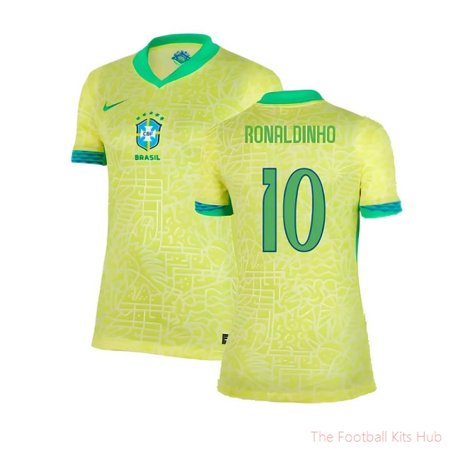 2024-2025 Brazil Home Shirt (Womens) (Ronaldinho 10)
