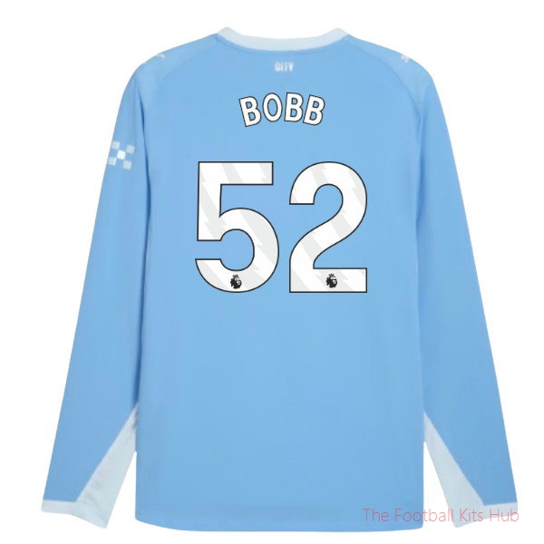 Soccer Man City 2026-2027 Long Sleeve Home Shirt (Bobb 52)