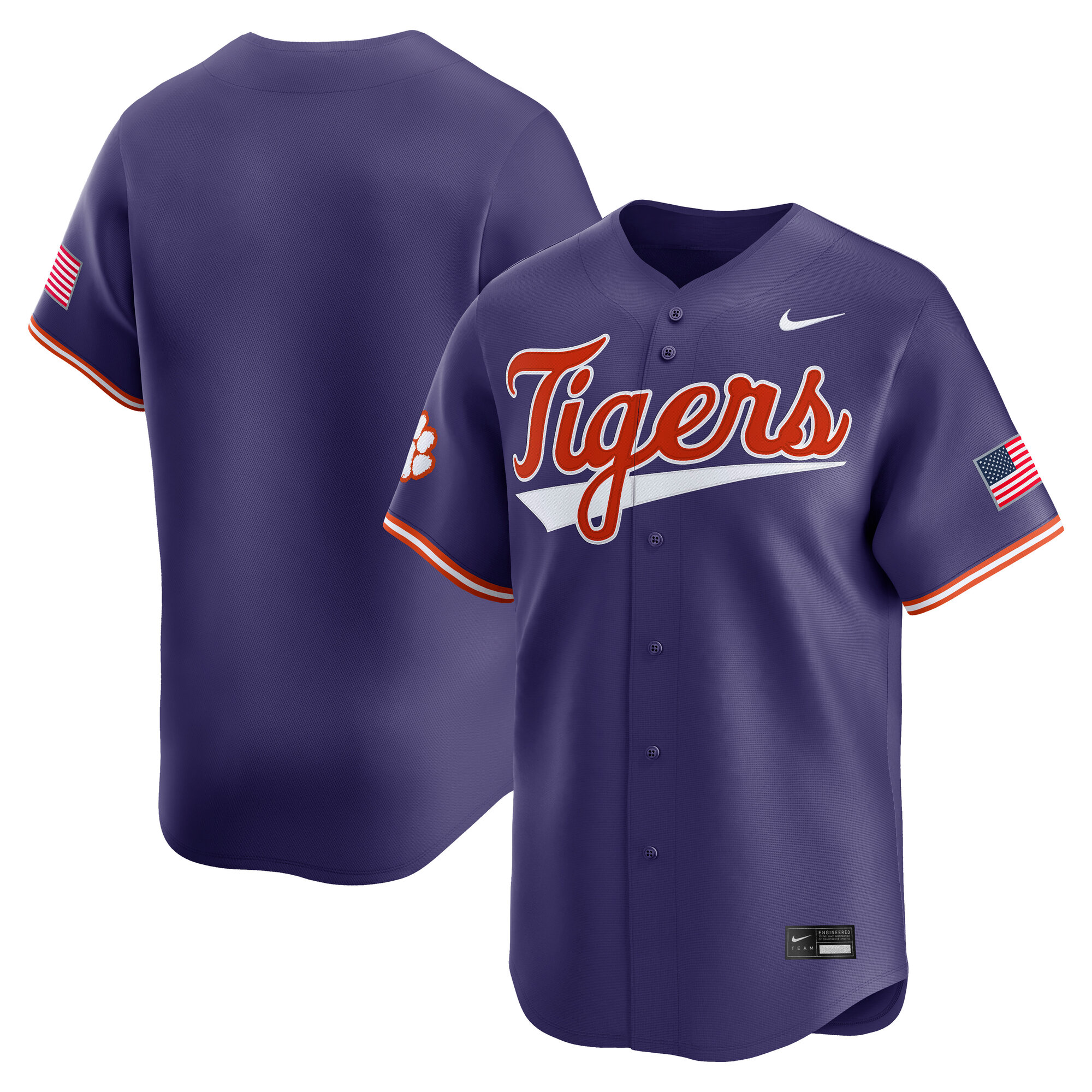 [NJP] Clemson Tigers Baseball Limited Jersey - Purple