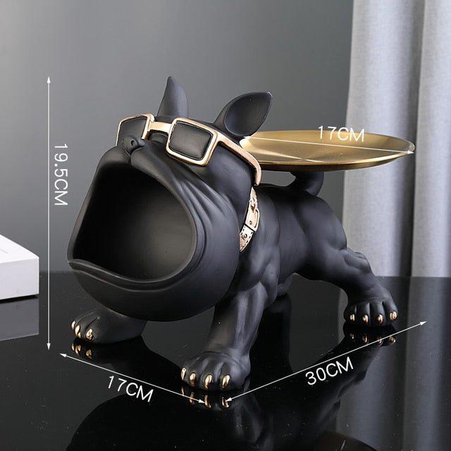 Everyday Cool French Bulldog Big Mouth Resin Sculpture With Tray for Pet