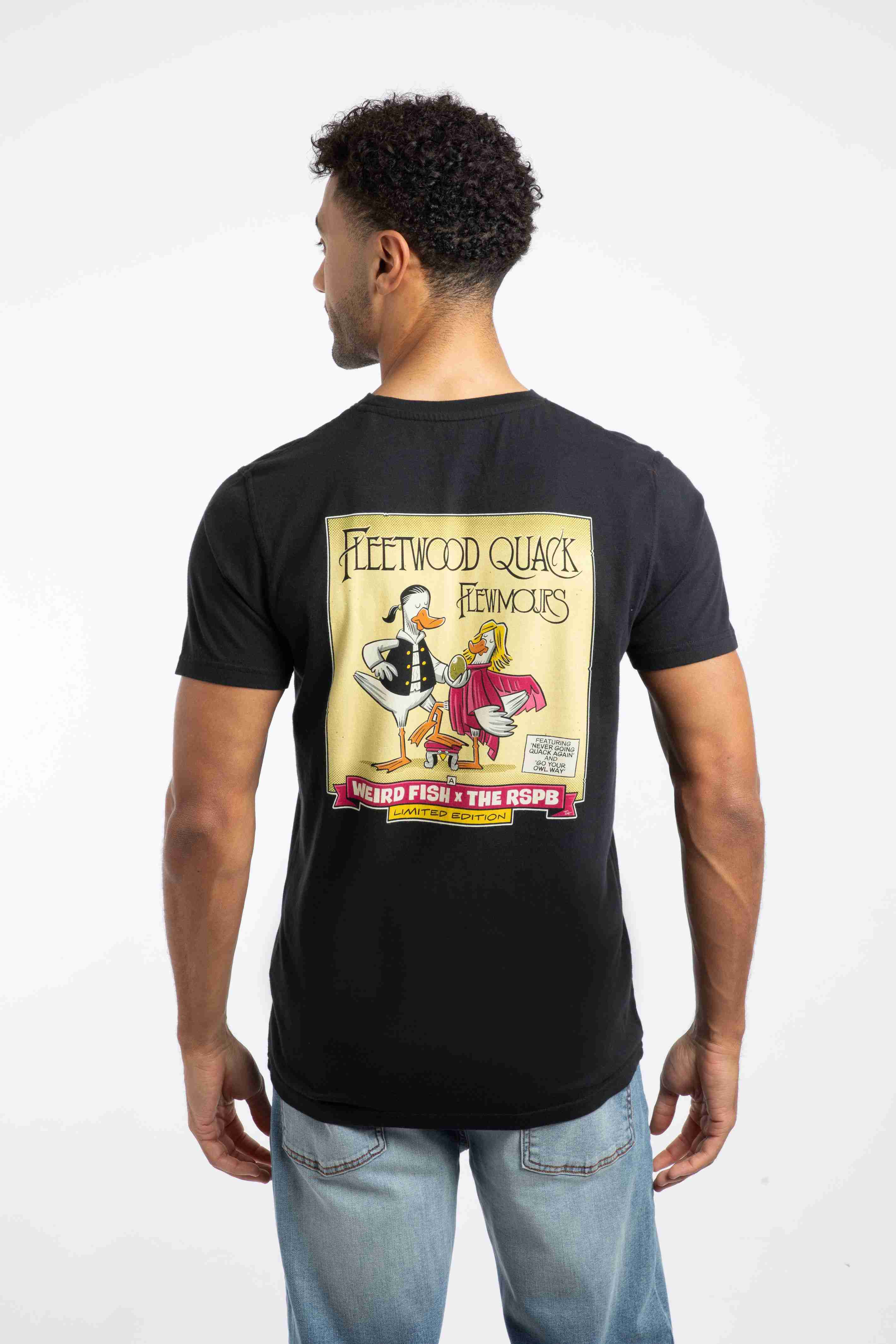 Flewmours RSPB Collaboration Back Print Artist T-Shirt Black