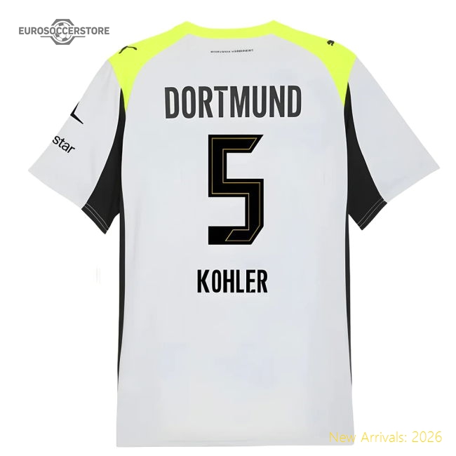 2025-2026 Borussia Dortmund Away Shirt (kohler 5) - Match Quality