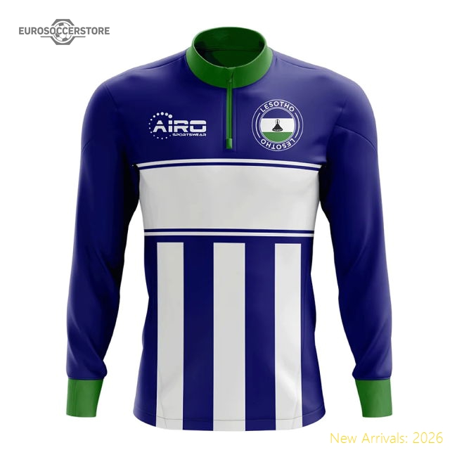 Elite Lesotho Concept Football Half Zip Midlayer Top (blue-white)