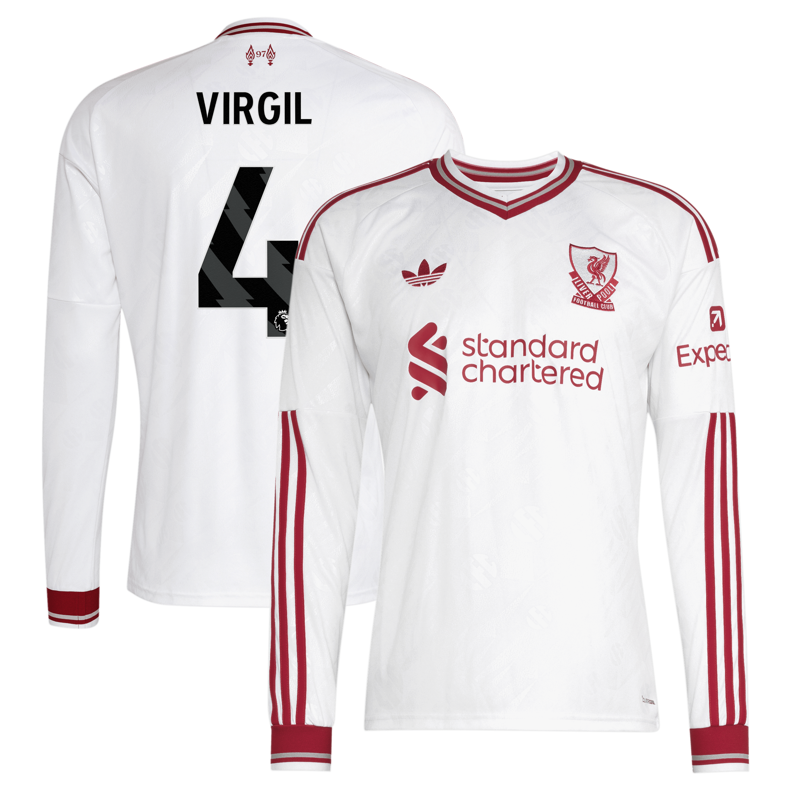 [JED] Virgil van Dijk Liverpool 2026/27 Away Replica Long Sleeve Jersey - White