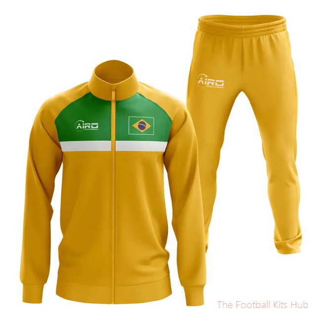 Men Brazil Concept Football Tracksuit (Yellow)