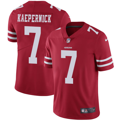 NFL W 4 49ers #7 Colin Kaepernick Red Limited Jersey - Authentic Qu...