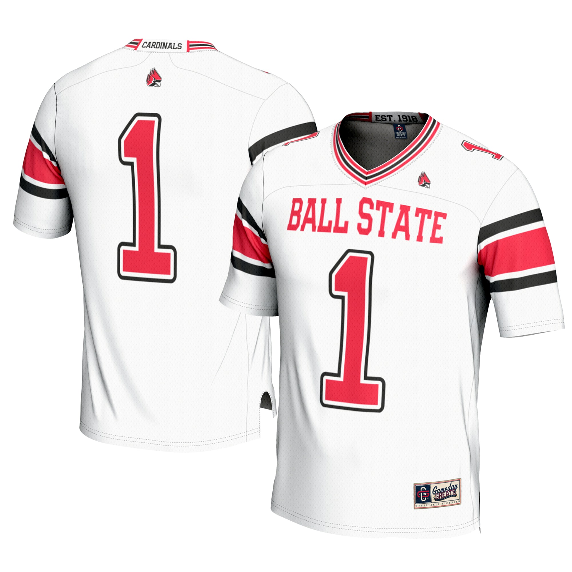 #1 Ball State Cardinals GameDay Greats Youth 26/27 Football Jersey - White