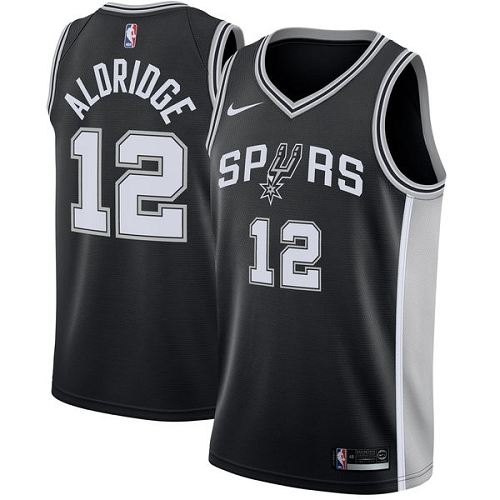 Nike San Antonio Spurs #12 LaMarcus Aldridge Black Youth NBA Swingman Icon Edition Jersey Youth