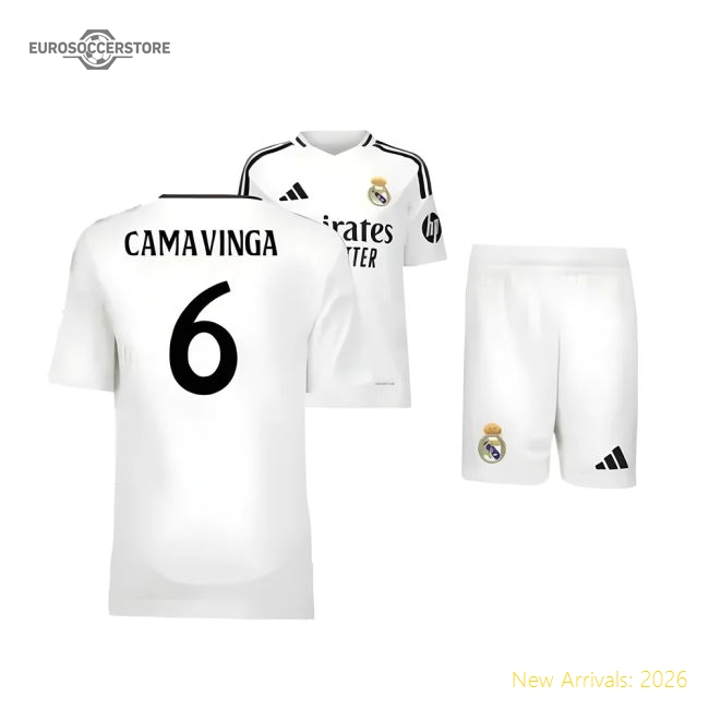 Genuine 2024-2025 Real Madrid Home Youth Kit (Camavinga 6)