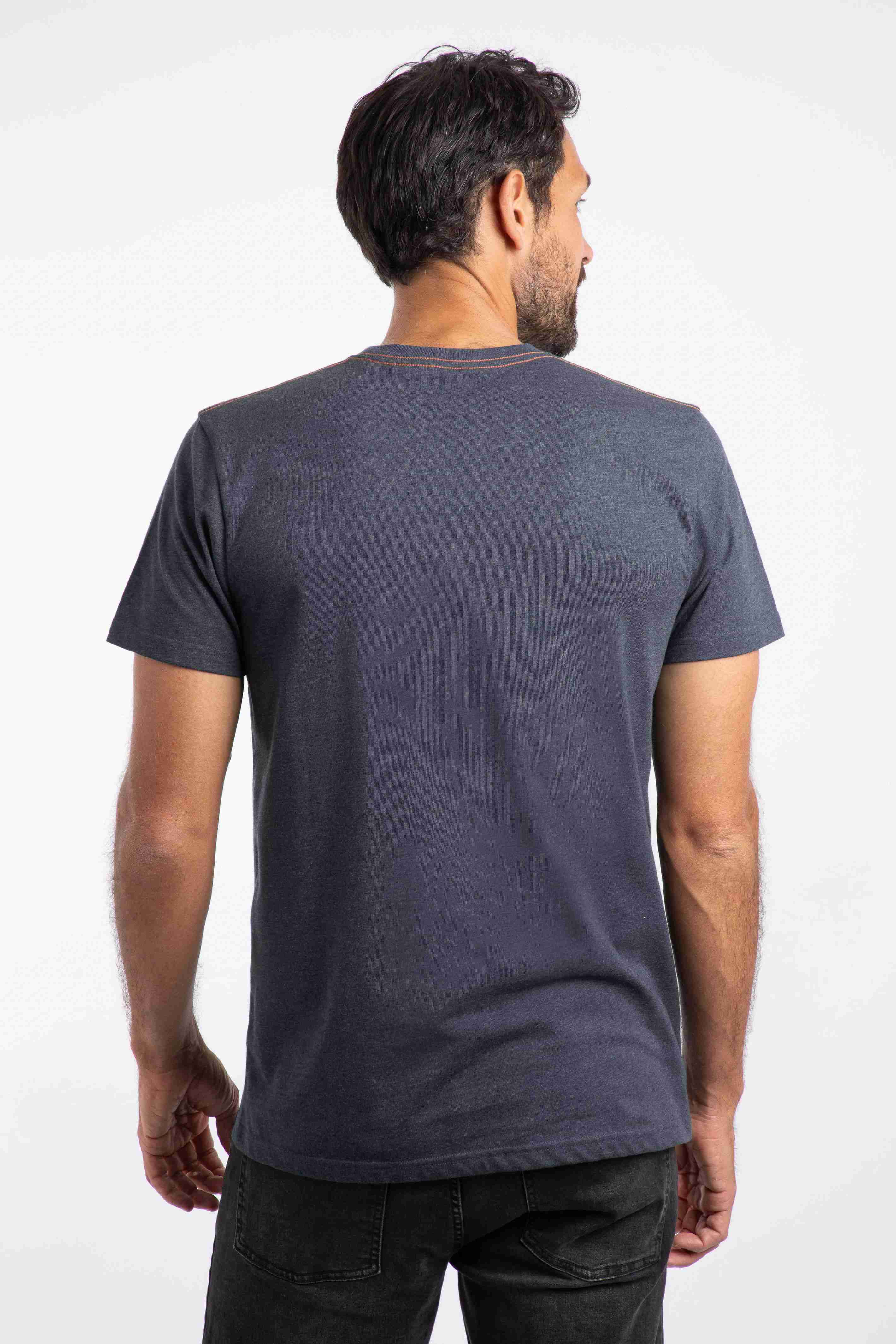 Waves Front Print Graphic T-Shirt Navy