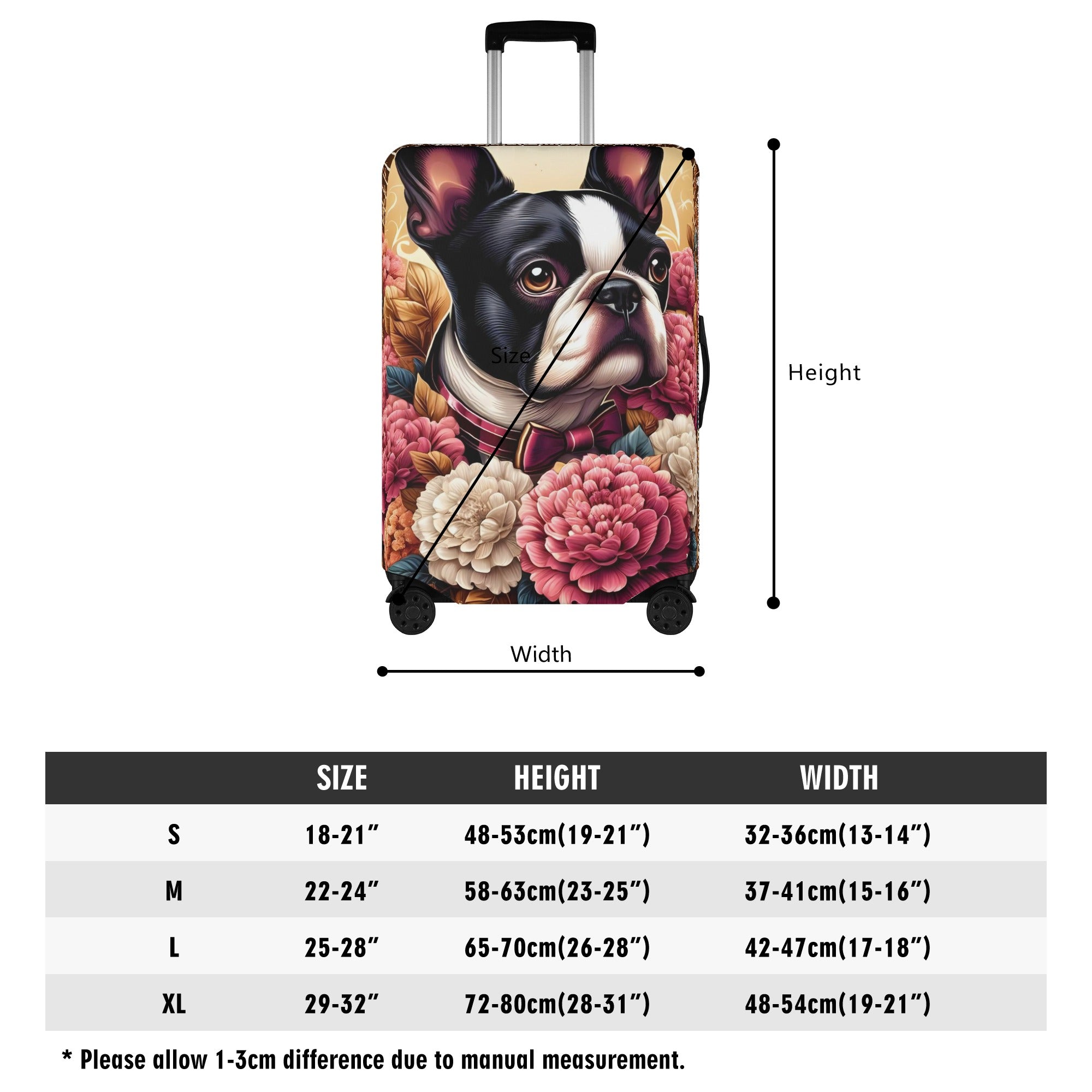 French Bulldog Winnie Luggage Cover For Boston Terrier Lovers Durable Dog Item